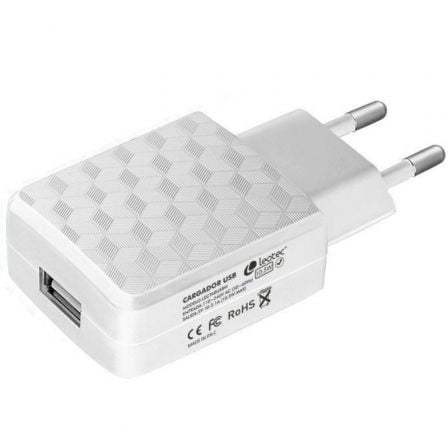 Cargador de Pared Leotec LECTABUSBW/ USB + Cable MicroUSB/ 2A