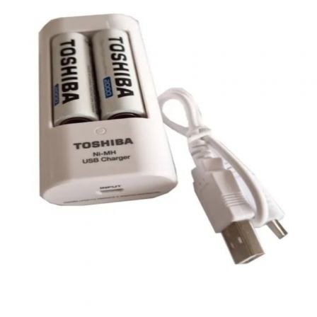 Cargador de Pilas Toshiba TNHC-6GME2 CB/ capacidad 2 pilas AA y AAA/ 2 Pilas AA Incluidas