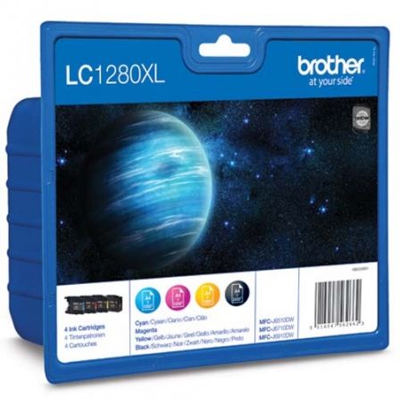 Cartucho de Tinta Original Brother LC-1280XL Alta Capacidad Multipack/ Cian/ Magenta/ Amarillo/ Negr