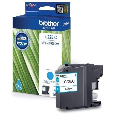 Cartucho de Tinta Original Brother LC22EC XL Alta Capacidad/ Cian