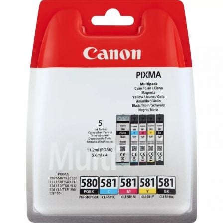 Cartucho de Tinta Original Canon PGI-580 PB + CLI-581Multipack/ Cian/ Magenta/ Amarillo/ Negro