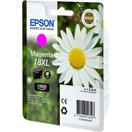 Cartucho de Tinta Original Epson nº18 XL Alta Capacidad/ Magenta