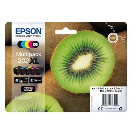 Cartucho de Tinta Original Epson nº202 XL Alta Capacidad Multipack/ Negro/ Negro Fotográfico/ Amaril