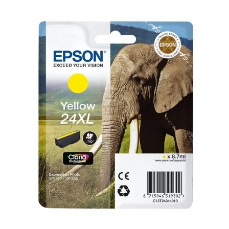 Cartucho de Tinta Original Epson nº24 XL Alta Capacidad/ Amarillo