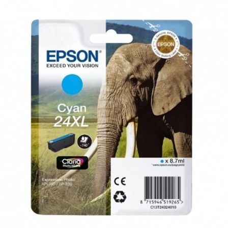 Cartucho de Tinta Original Epson nº24 XL Alta Capacidad/ Cian