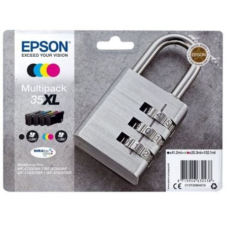 Cartucho de Tinta Original Epson nº35 XL Alta Capacidad Multipack/ Negro/ Cian/ Amarillo/ Magenta