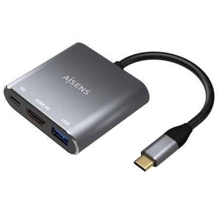 Conversor Aisens A109-0669/ USB Tipo-C Macho/ HDMI Hembra - USB Hembra - USB Tipo-C Hembra/ 15cm/ Gr