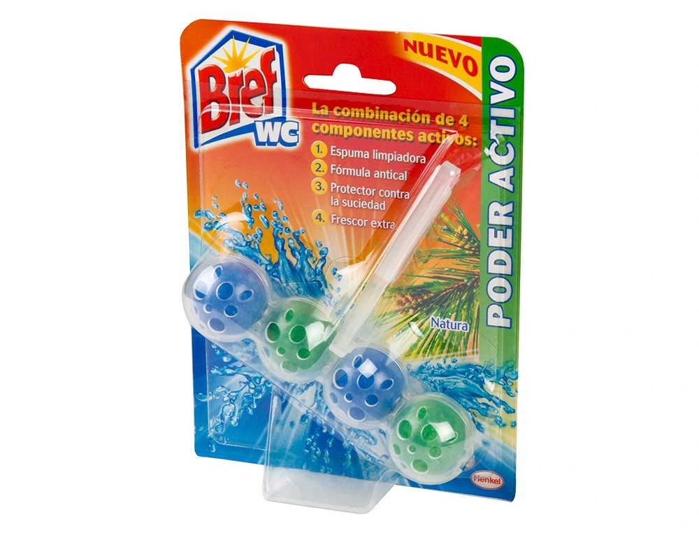 DESINFECTANTE Y AMBIENTADOR DEINODORO BREF WC PODER ACTIVO CLORO 50G ***BLISTER DE 2 UNIDADES***