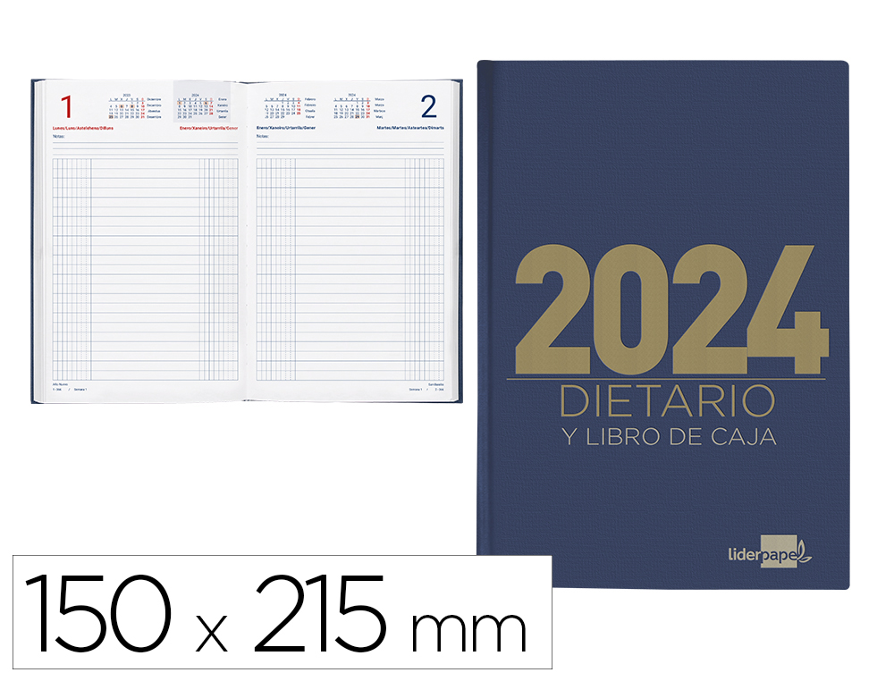 DIETARIO LIDERPAPEL 15X21X5CM AZUL 2024