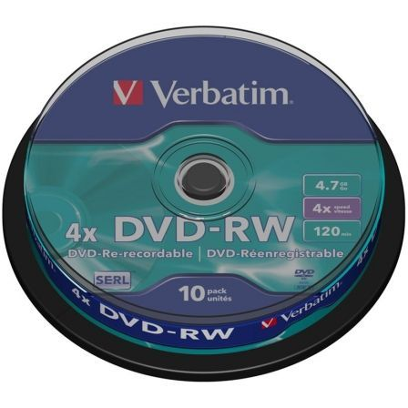 DVD-RW BOBINA 10 UNIDADES VERBATIM