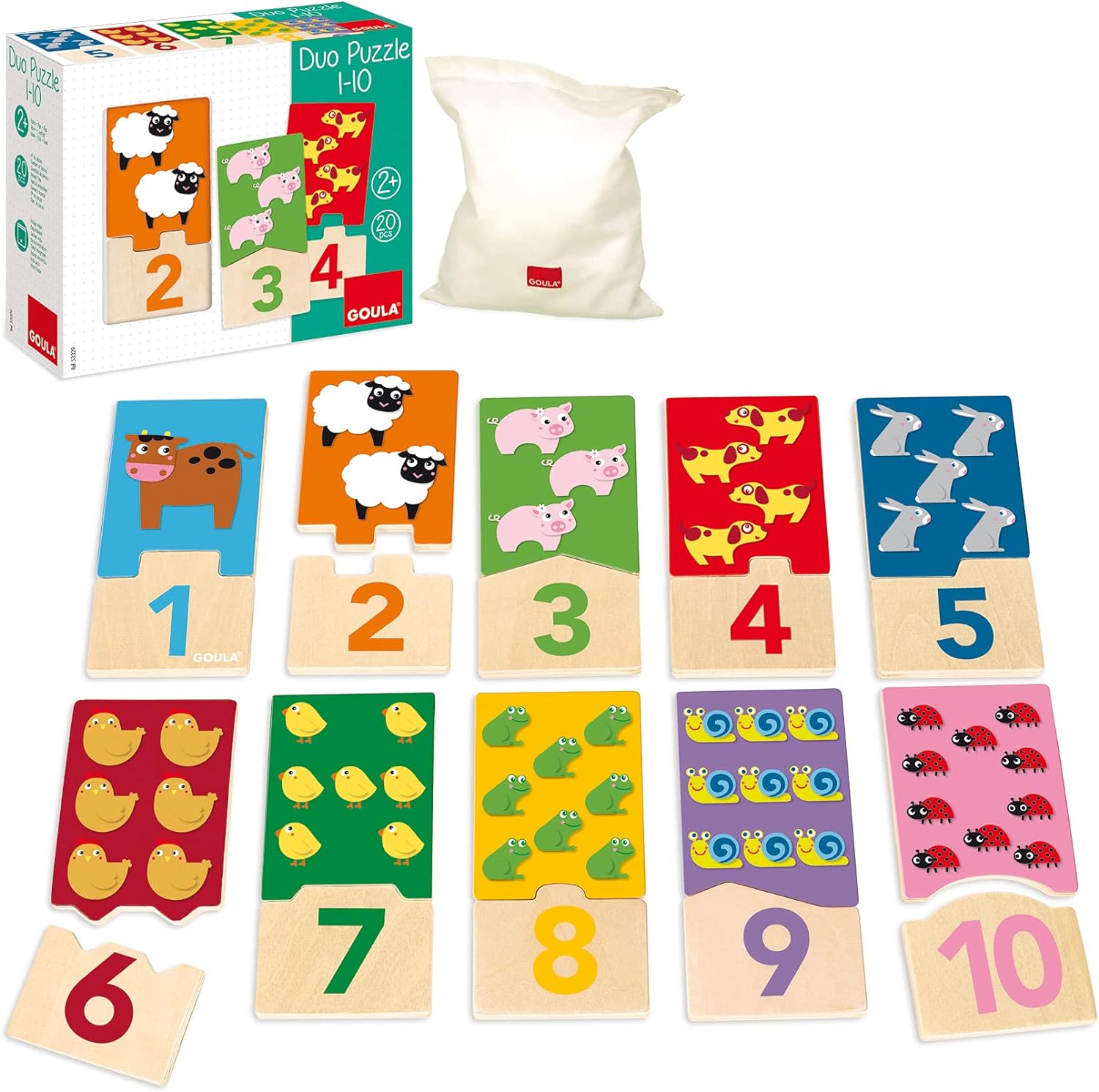 ***Descatalogado cambiar codigo por 53329***   DUO NUMEROS PUZZLE PARA APRENDER A CONTAR DEL 1 AL 10 DE GOULA