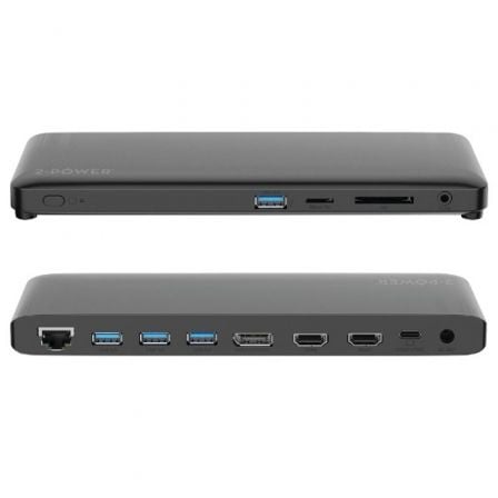 Docking USB Tipo-C 2-Power DOC0117A/ 4xUSB/ 1xUSB Tipo-C PD/ 2xHDMI/ 1xDisplayPort/ 1xJack/ 1xRJ45/