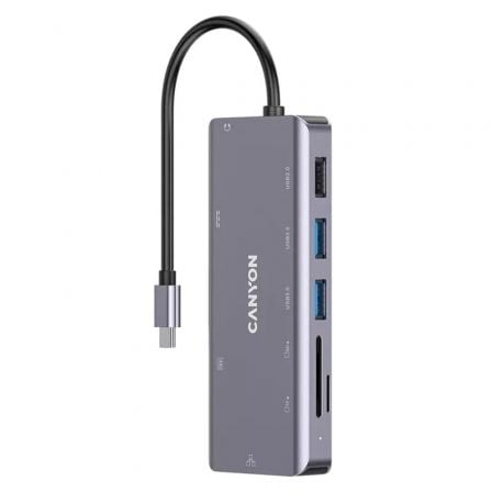 Docking USB Tipo-C Canyon CNS-TDS11/ 1xHDMI/ 3xUSB/ 1xRJ45/ 1xAudio/ 1xUSB Tipo-C PD/ 1xLector Tarje