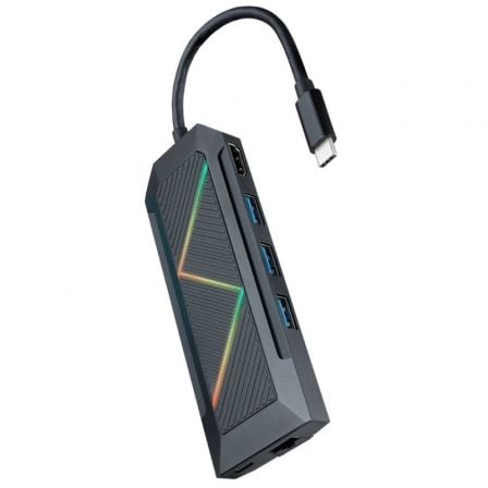 Docking USB Tipo-C Nanocable 10.16.0801/ 3xUSB/ 1xUSB Tipo-C PD/ 1xHDMI/ 1xRJ45/ 1xLector Tarjetas S