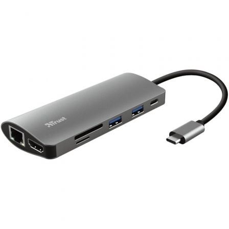 Docking USB Tipo-C Trust Dalyx/ 2xUSB/ 1xUSB Tipo-C PD/ 1xHDMI/ 1xRJ45/ 1xLector Tarjetas SD y Micro