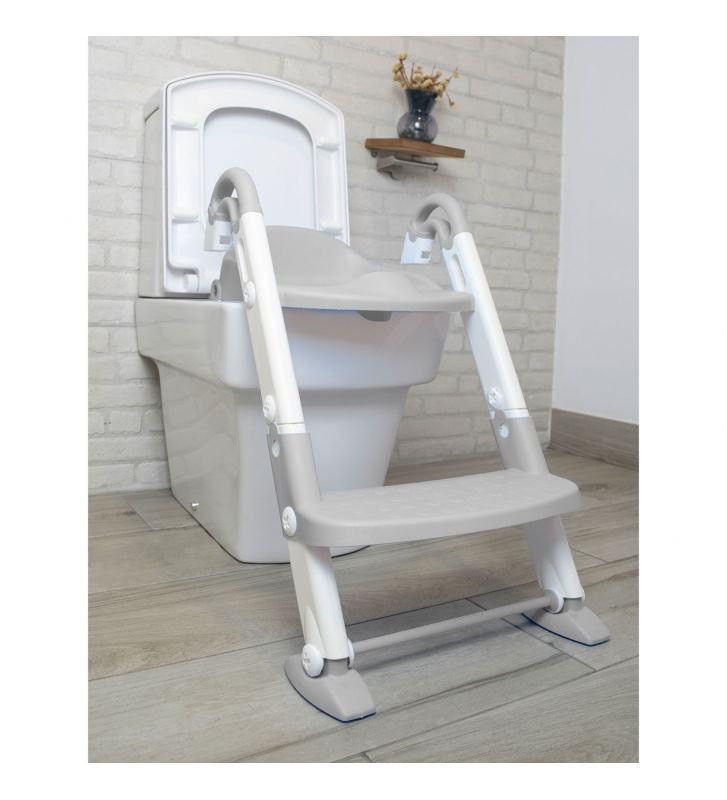 ESCALERA ADAPTADOR WC DE BAÑO 3 EN 1 CON FIJACION UNIVERSAL PARA WC Y REGULABLE EN ALTURA 36X65X37CM