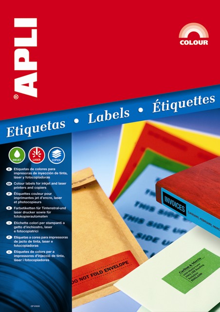 ETIQUETAS ILC 210X297 AMARILLO 20H APLI 1599