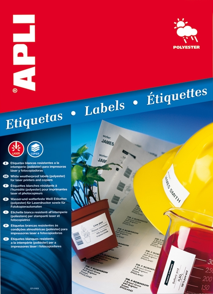 ETIQUETAS TRANSPARENTES LASER 210X297 20H APLI REF. 01225