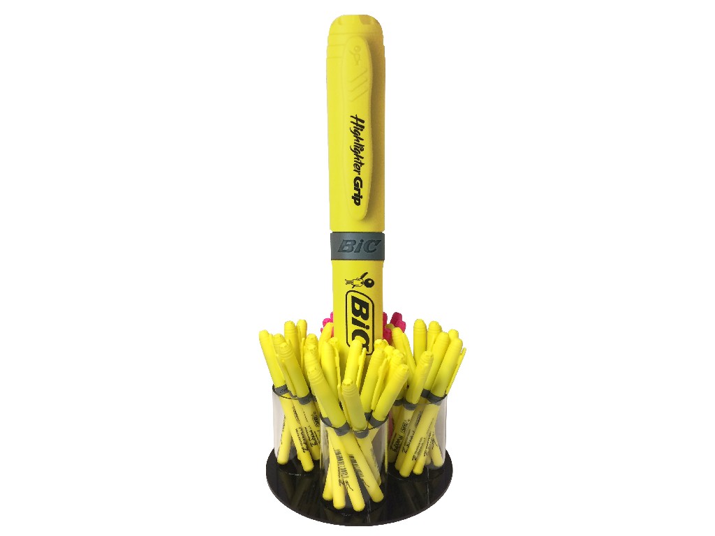 EXPOSITOR MARCADORES BIC FLUORESCENTES HIGHLIGHTER GRIP 60 UNIDADES FLUORESCENTES SURTIDOS REF. 947139