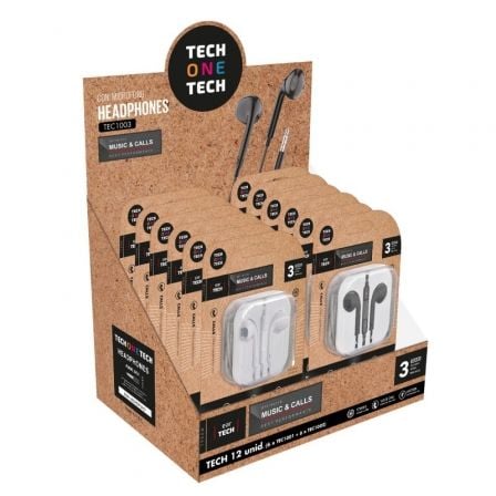 Expositor de Auriculares Tech One Tech EarTECH TEC1003 / con Micrófono/ Jack 3.5/ Incluye 6 Auricula