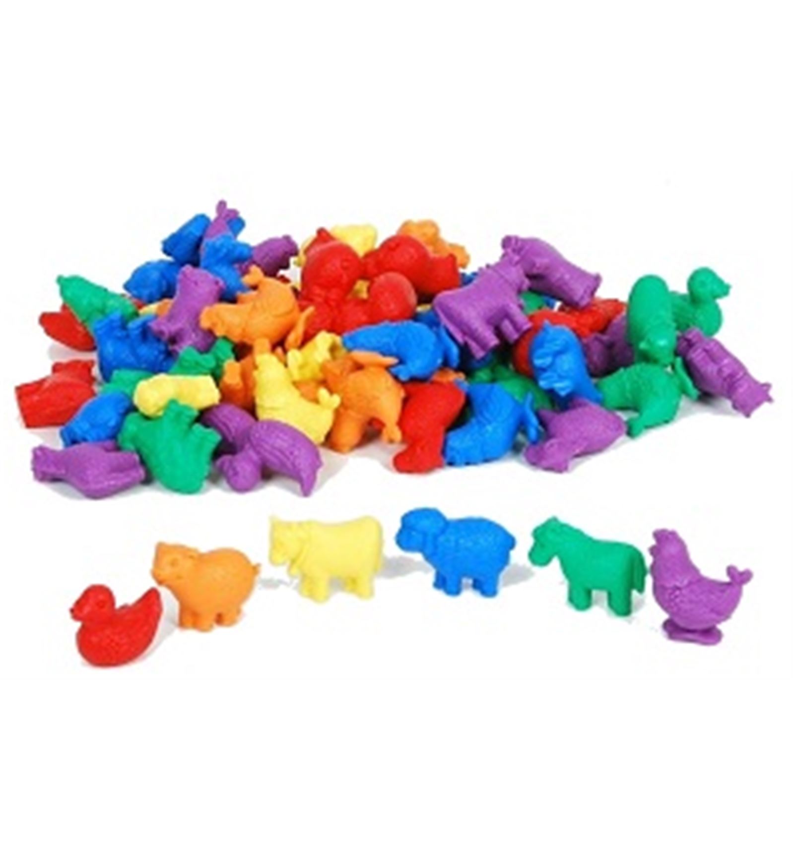 FIGURAS DE GOMA ANIMALES DE GRANJA PARA CONTAR 72 PIEZAS