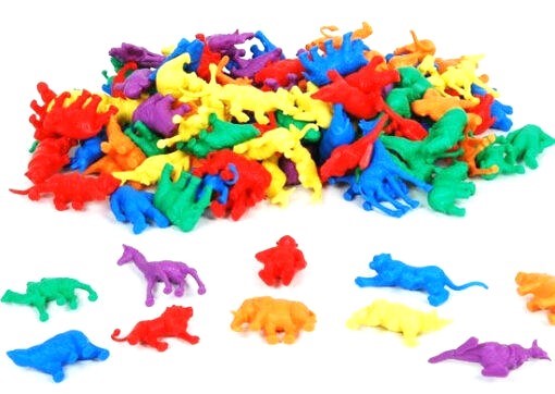 FIGURAS DE GOMA CONTAR ANIMALES SALVAJES SET DE 120 FIGURAS