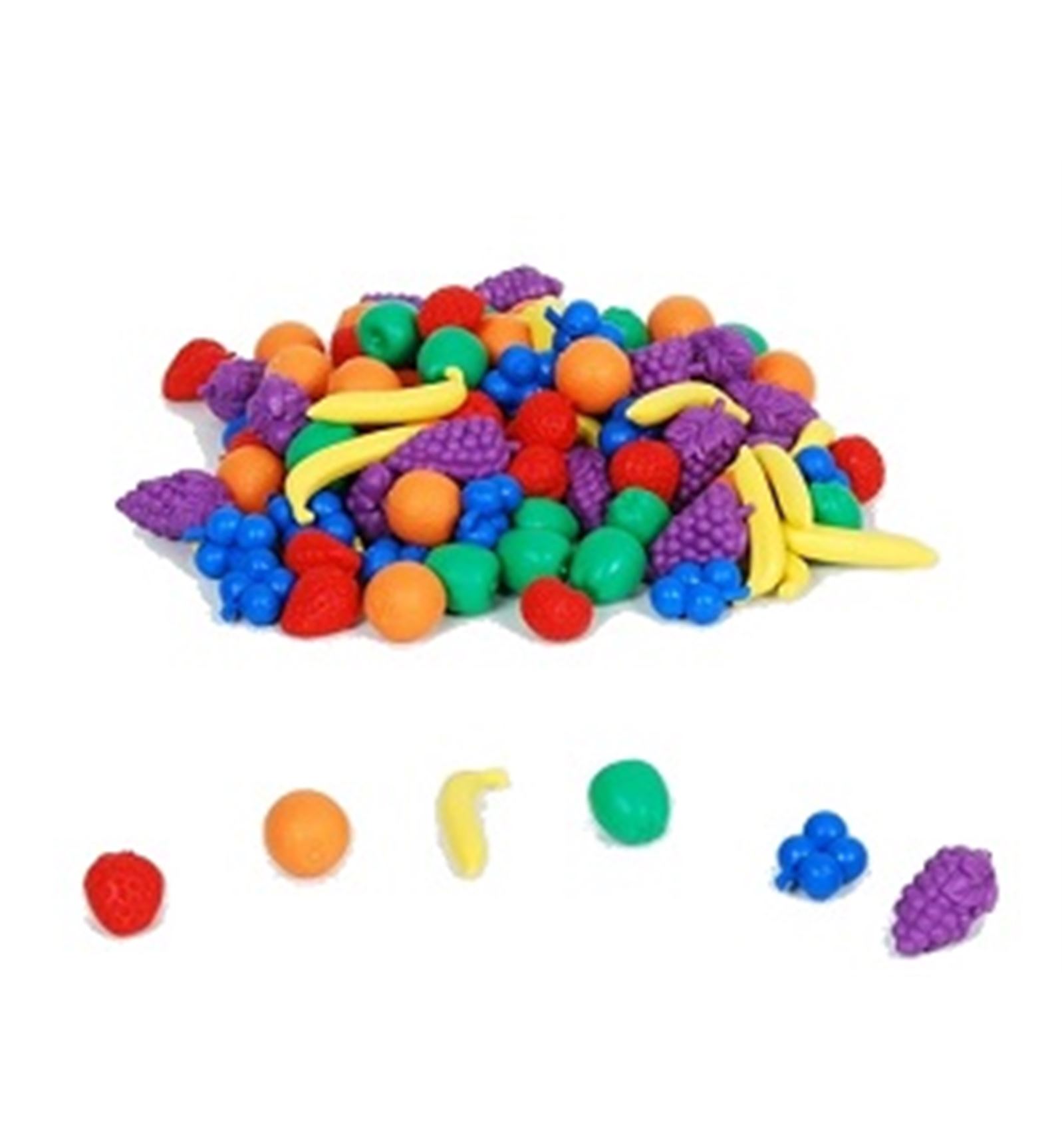 FIGURAS DE GOMA FRUTAS PARA CONTAR 108 PIEZAS