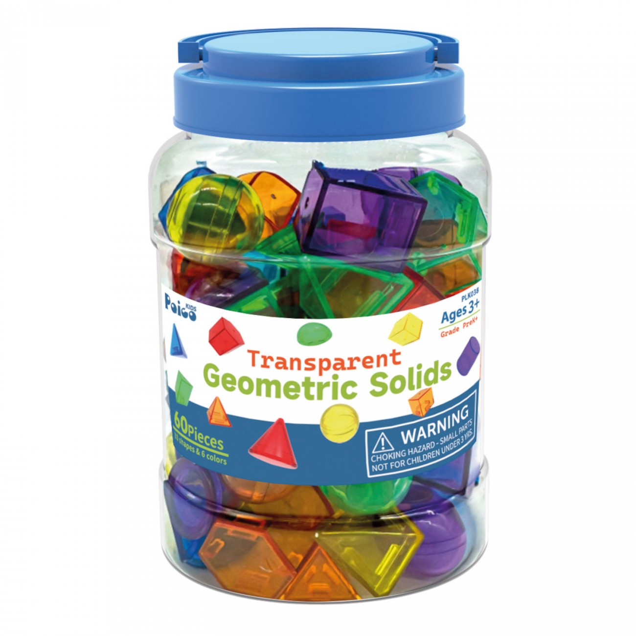 FORMAS GEOMETRICA 3D TRASLUCIDAS SET 60 PIEZAS