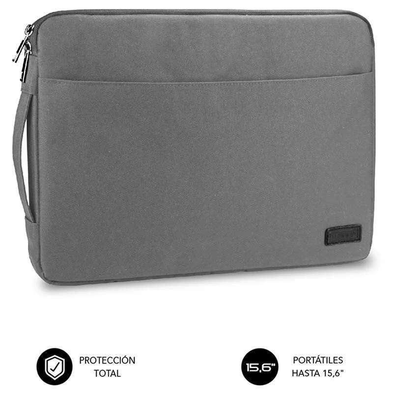 FUNDA PORTATIL SUBBLIM LAPTOP SLEEVE PARA PORTATILES HASTA 15.6" COLOR GRIS REF. SUB-FUNDA LS-OPS0102