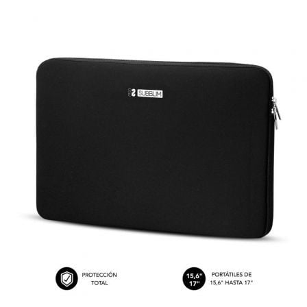 Funda Subblim Business Laptop Sleeve Neoprene para Portátiles 15.6"-17"/ Negra