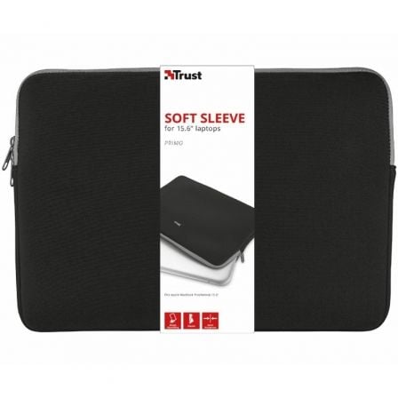 Funda Trust Primo para Portátiles hasta 15.6"/ Negra