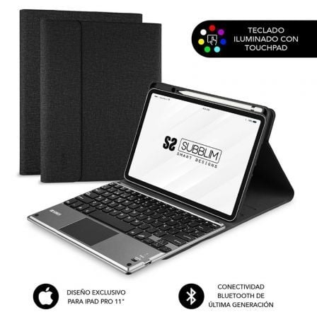 Funda con Teclado Subblim Keytab Pro Bluetooth Touchpad para Tablets Apple iPad Pro de 11" 2020/ Neg