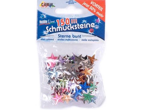 GEMAS DECORATIVAS ESTRELLAS COLORES Y TALLAS SURTIDA EN BOLSA DE 150 UNIDADES DE 1CM DE TAMAÑO REF: K49608