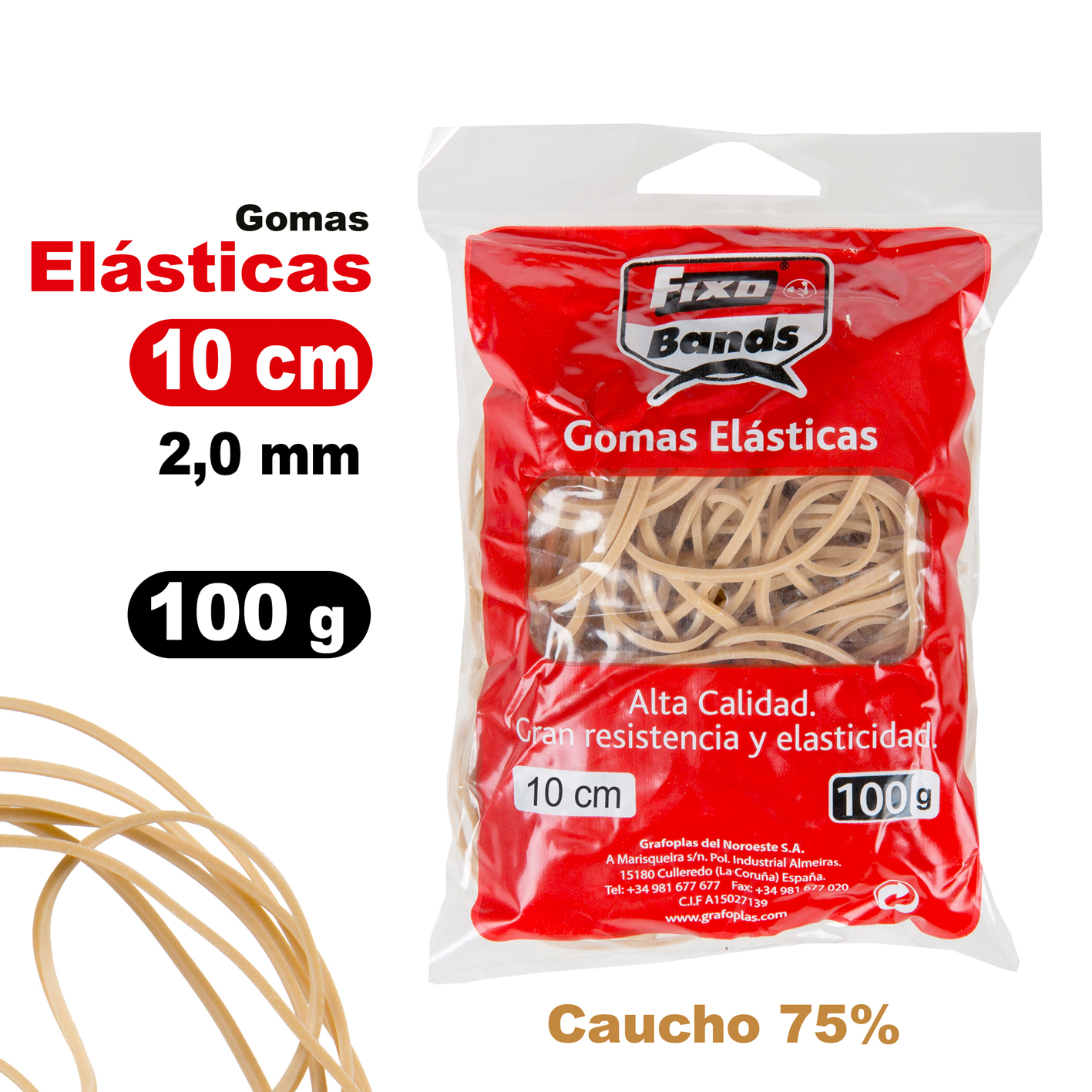 GOMAS ELASTICAS Nº10 BOLSA 100 GRAMOS GAFROPLAS REF: 00045340