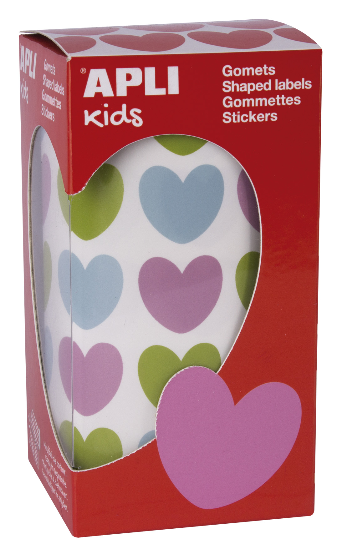GOMETS REMOVIBLES CORAZONES MULTICOLOR DE 20MM APLI REF: 16796
