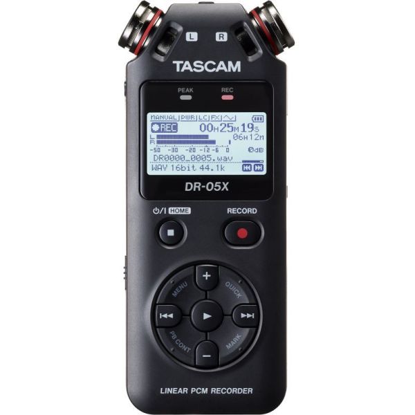 GRABADORA EXTERNA DE MANO CON MICROFONO PROFESIONAL TASCAM DR-05X / USB