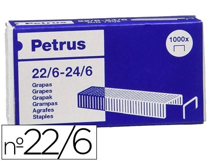 GRAPAS PETRUS Nº 22/6 GALVANIZADA CAJA 1000 GRAPAS