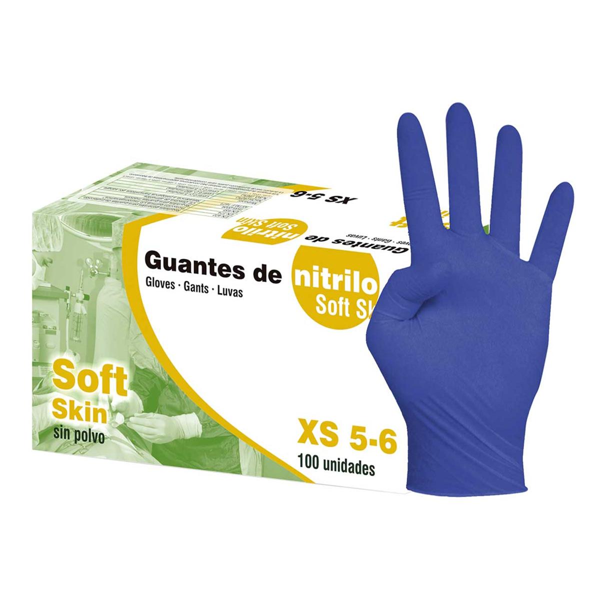 GUANTES ***NITRILO*** SIN  POLVO CAJA DE 100 UNIDADES TALLA S-M-L-XL