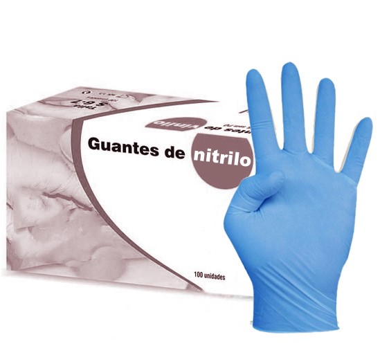 GUANTES SIN POLVO ***NITRILO*** CAJA 100 UNIDADES TALLA: L