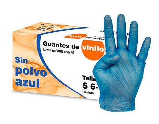 GUANTES SIN POLVO ***VINILO*** CAJA 100 UNIDADES TALLA: L