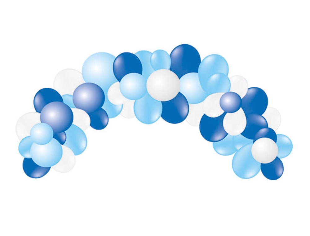 GUIRNALDA DE GLOBOS ***ARCO BABY BLUE AZUL 55 UNIDADES*** FABRICADO LATEX BIODEGRADABLE