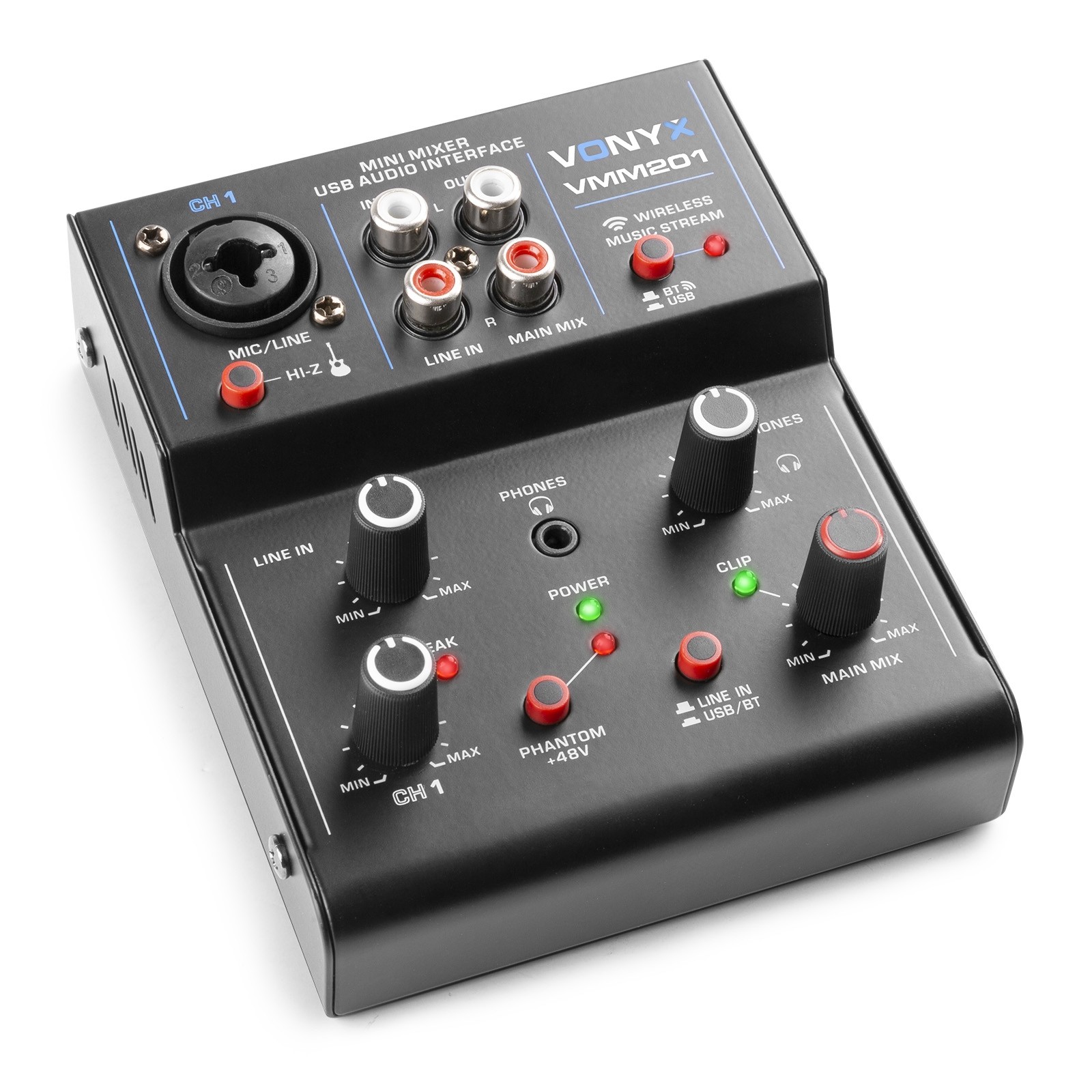 INTERFACE AUDIO MEZCLADOR 2 CANALES USB VONYX