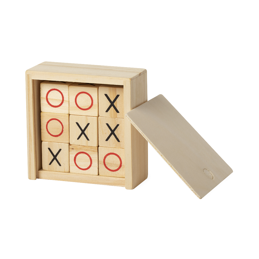JUEGO MADERA TRES EN RAYA CUBO DIMENSIONES 8X8X3CM