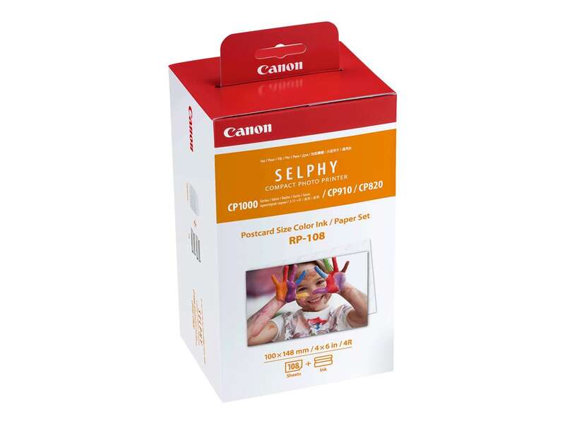 KITS TINTA Canon RP-108 Value Pack Original - 2x Kits de Tinta de 54 Impresiones - 108 Hojas de Papel Foto 100x148 mm (4x6") - 8568B001