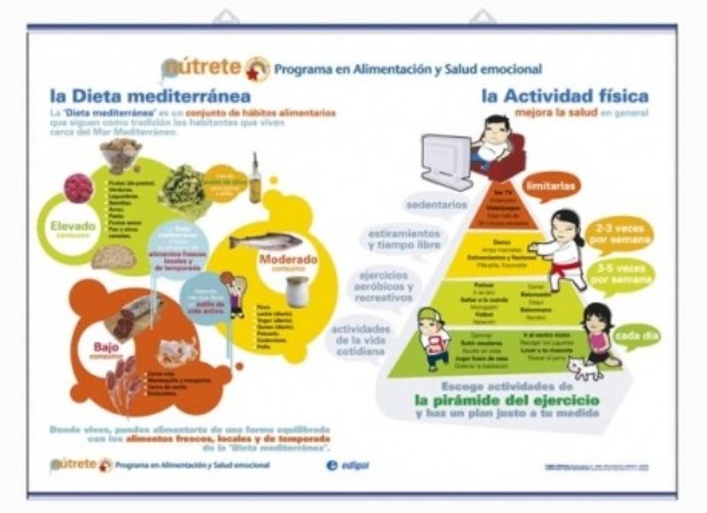 LAMINA LA DIETA MEDITERRANEA Y LA ACTIVIDAD FISICA 130X93CM REF: