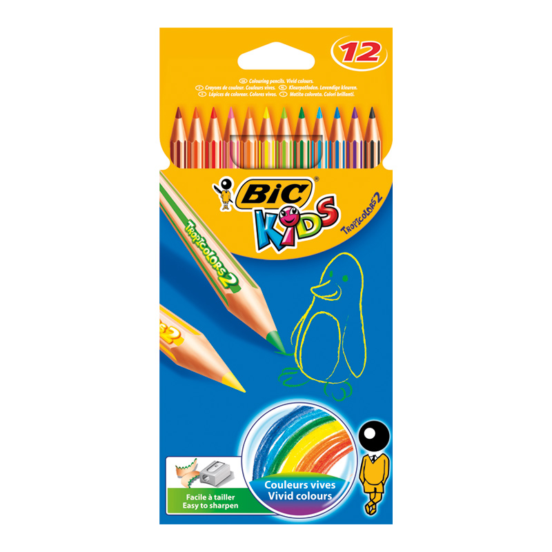 LAPICES COLORES BIC KIDS TROPICOLORS2 12 COLORES  REFERENCIA: 8325669