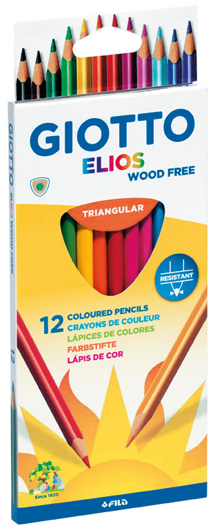 LAPICES DE COLORES TRIANGULARES ELIOS WODD FREE FIRA DE 12 COLORES REF. 275800
