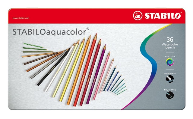LAPIZ COLOR STABILO AQUACOLOR ESTUCHE METALICO 36 COLORES 1636-5