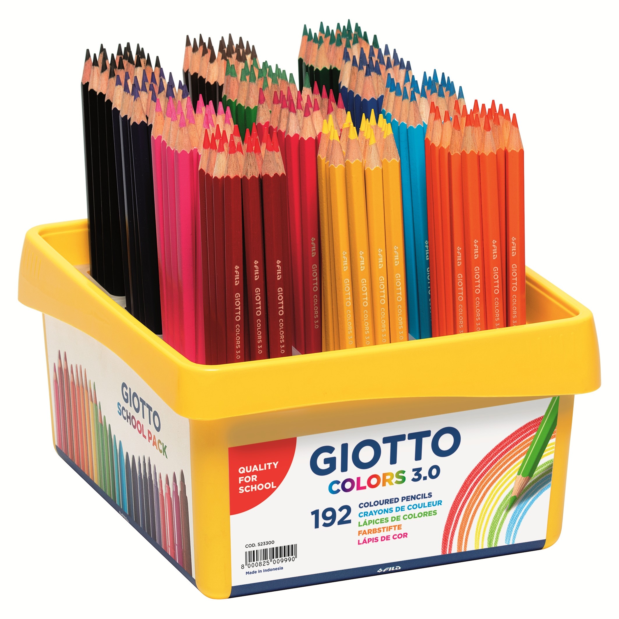 LAPIZ GIOTTO SCHOOL PACK DE 192 UNIDADES HEXAGONALES COLORES SURTIDOS REF: F523300