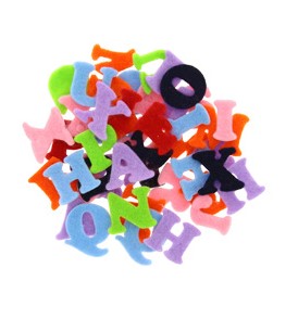 LETRAS DE FIELTRO ADHESIVAS PACK 100 LETRAS SURTIDAS